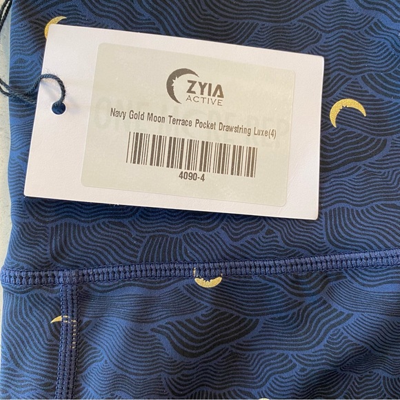 NWT Zyia Navy moon terrace pocket luxe leggings size Small (4) - Picture 3 of 5
